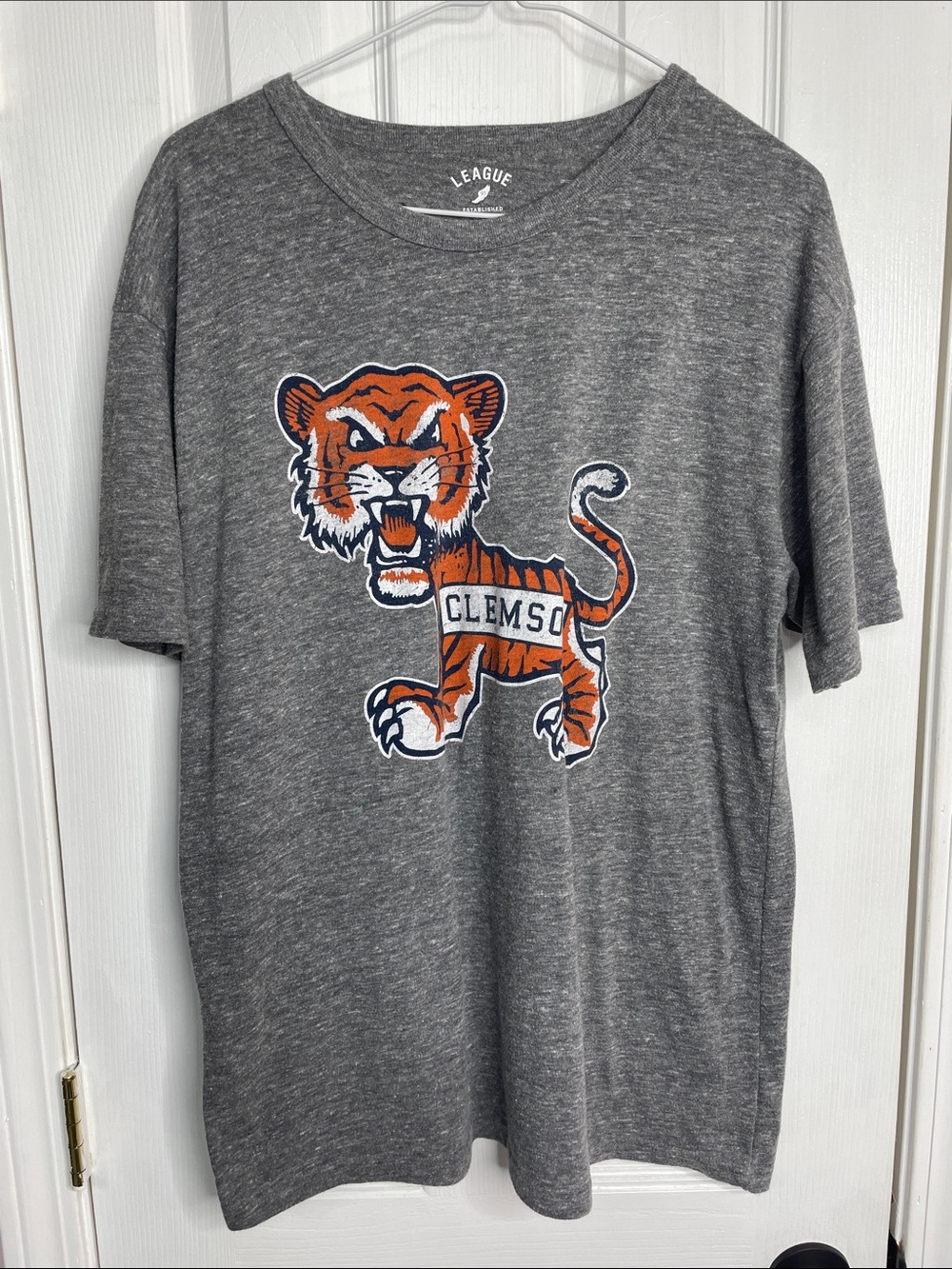 Clemson Tigers Gray Graphic Tee with White Print